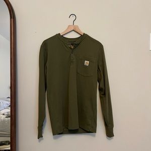 Women’s Olive Green Carhartt Long Sleeve Henley